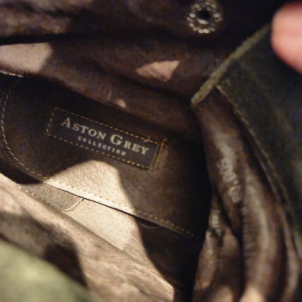 ASTON GREY Collection Leather Boot size US‎ 10 BROOKLYN Grey Ankle Boot